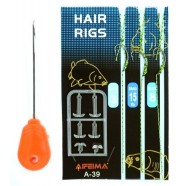 Повідець короповий для монтажів волосяних, Feima A-039, 3шт/уп, тест 8кг, гачок, №8